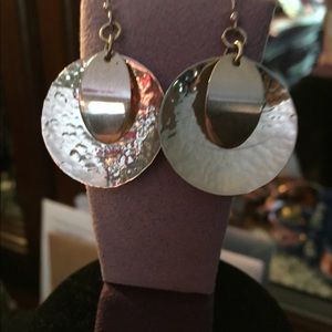 Sterling silver hammered and smooth earrings